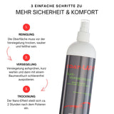 Anwendung Coat-Up Scheibenversiegelung mit Mikrofasertuch auf Autoscheibe
