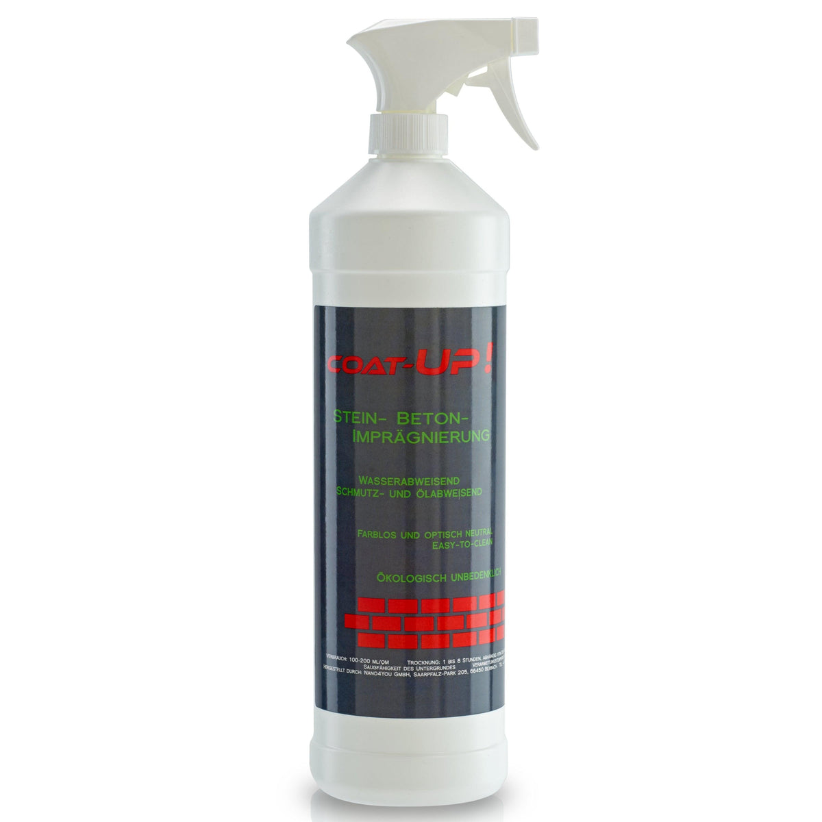 Coat-Up Steinimprägnierung 1 Liter Flasche für Pflaster und Terrasse