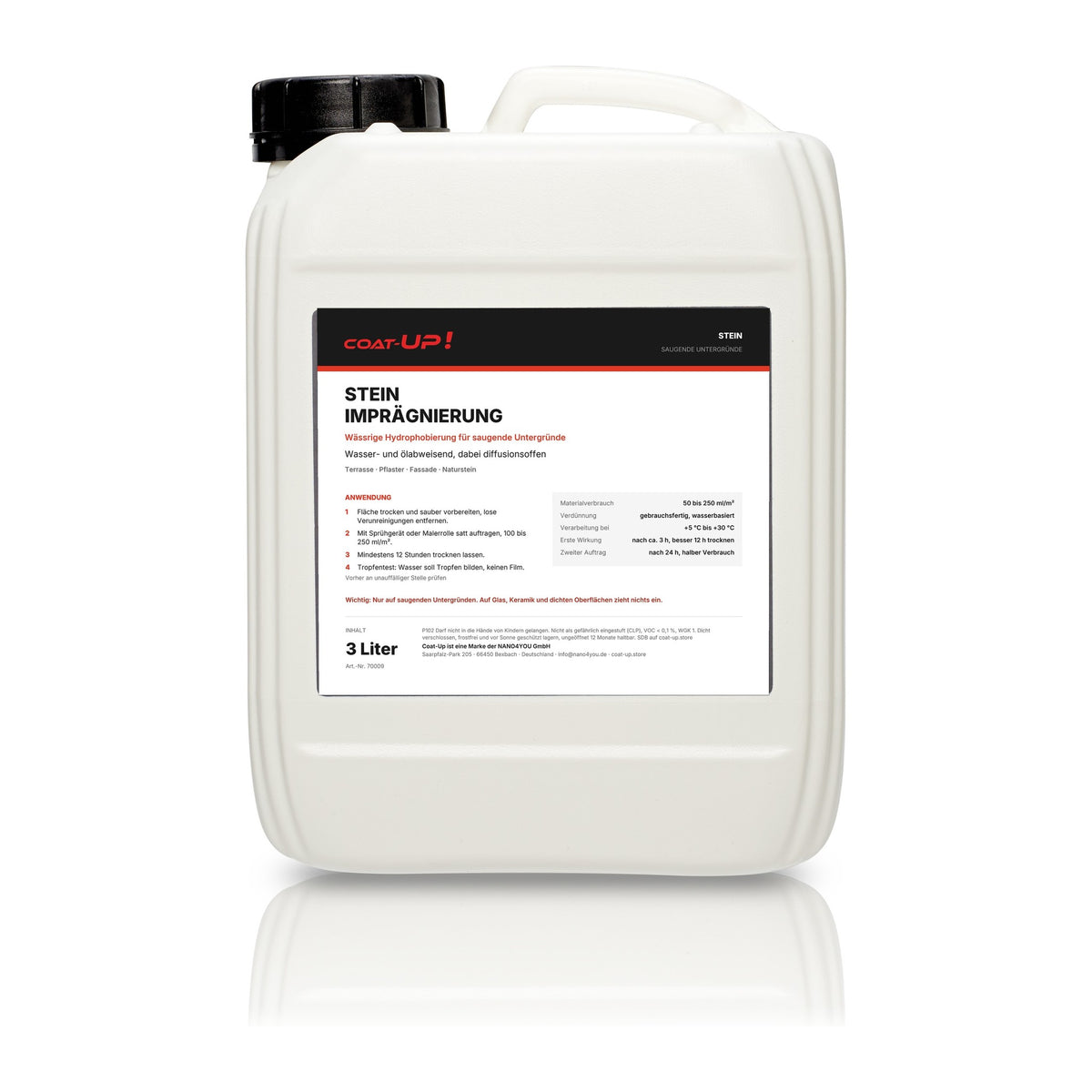 Coat-Up Steinimprägnierung 3 Liter Kanister für mittlere Flächen