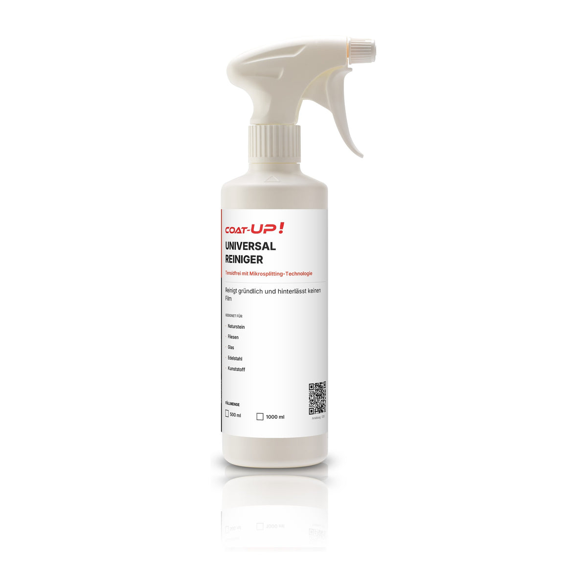 Coat-Up Universalreiniger Sprühflasche, tensidfrei für Naturstein, Fliesen und Glas